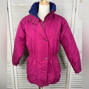 NORDICA (Sport System) Women's Vintage 80's Puffer Ski Jacket Magenta/Blue-M